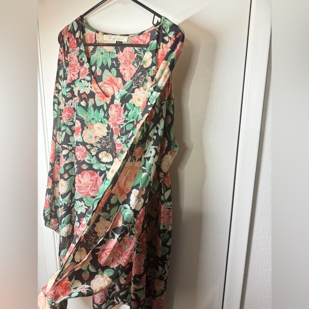 Lovers + Friends Black Pink Cream Rose Floral Cold Shoulder Mini Dress Size M - Picture 8 of 16